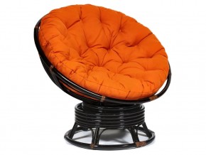 Кресло-качалка Papasan w 23/01 B с подушкой Antique brown, ткань Оранжевый в Белоярском - beloyarskij.магазин96.com | фото