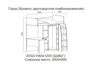 Кровать двухъярусная комбинированная в Белоярском - beloyarskij.магазин96.com | фото